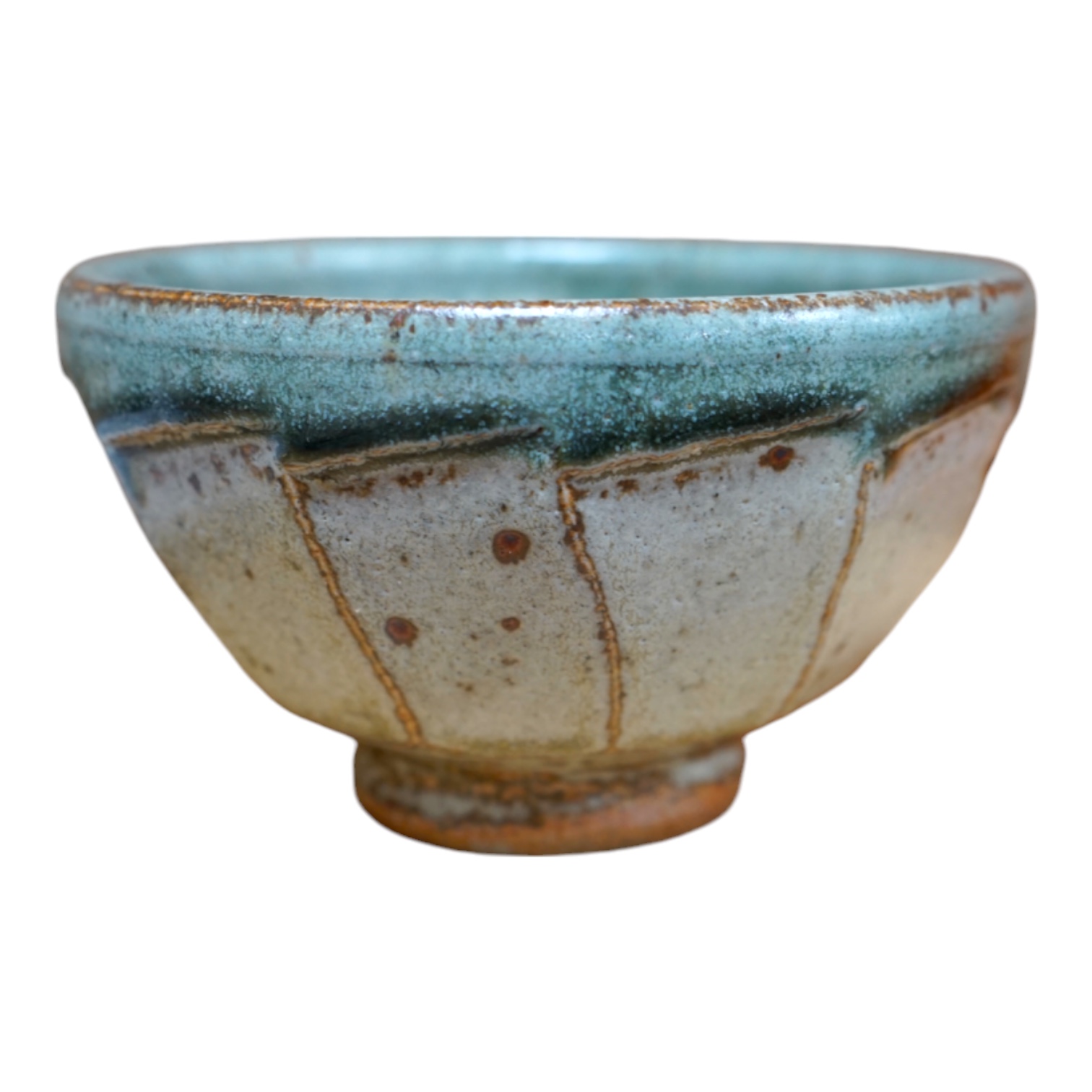 Richard Batterham (1936-2021), a Stoneware studio pottery Bowl, cut-sided, unmarked, 15.5cm in diameter. Condition - good